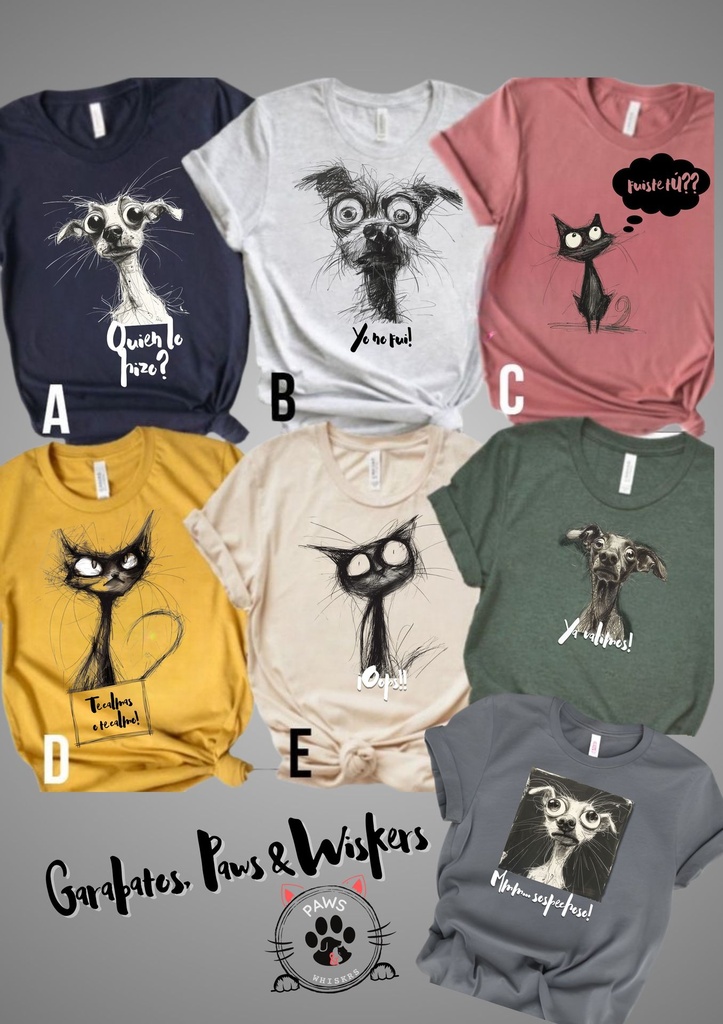 Camisetas Paw and Wiskers